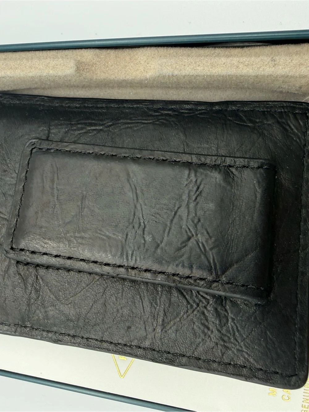 Fossil Black Leather Card Phone Sleeve